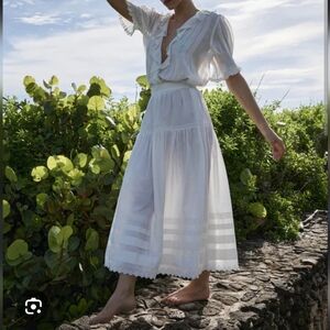 Doen Sebastine Midi Skirt in Powder XS